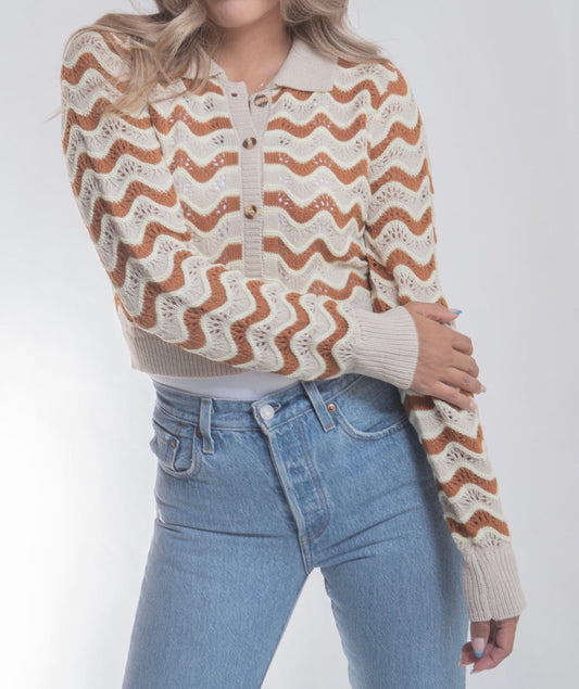 Scarlet 31 OUTERWEAR Shore Bird Striped Knit Cardigain