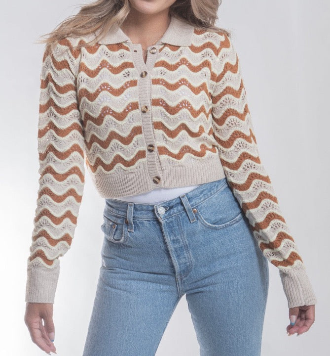 Scarlet 31 OUTERWEAR Shore Bird Striped Knit Cardigain