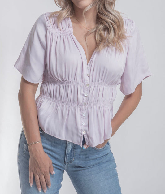Scarlet 31 TOP Clara Light Pink Button Down Top