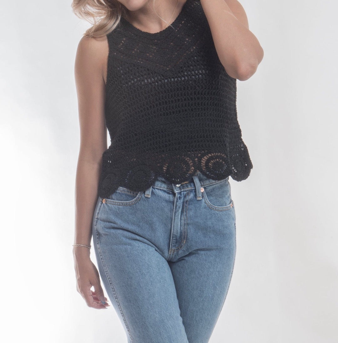 Scarlet 31 TOP Palma Black Crochet Tank