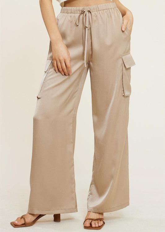 Scarlet 31 BOTTOMS Cargo Satin Pants