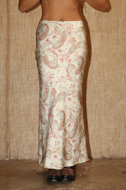 Scarlet 31 BOTTOMS PAISLEY SATIN SKIRT PAISLEY SATIN SKIRT