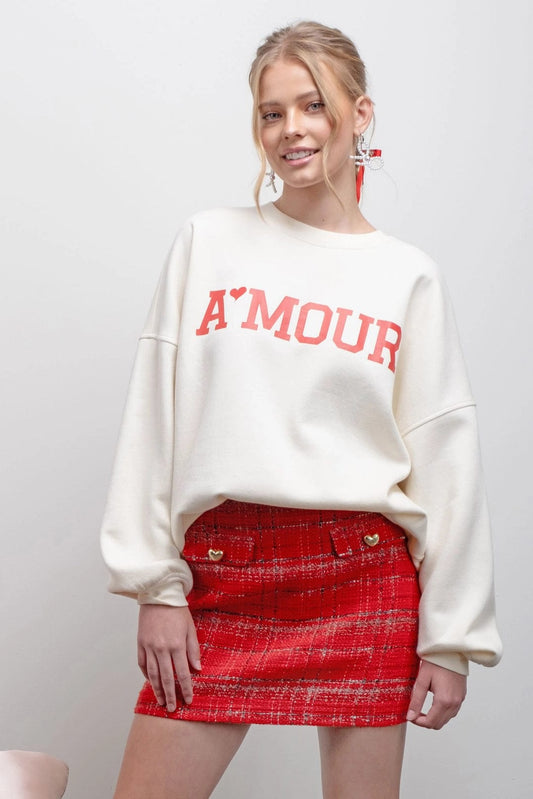 Scarlet 31 OUTERWEAR Amour Graphic Crew Neck Sweater Amour Graphic Crew Neck Sweater