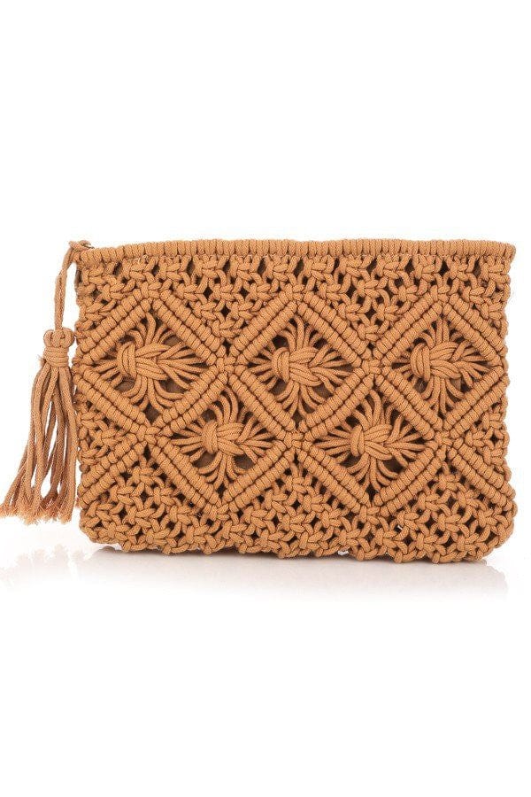 Scarlet 31 Purse Boho Macrame Clutch with Tassel