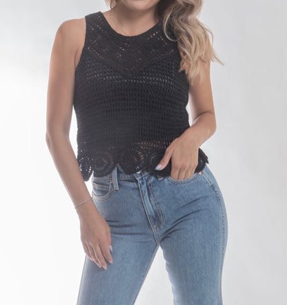 Scarlet 31 TOP Palma Black Crochet Tank